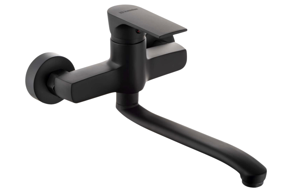 SINK MIXER WALL TYPE SQUARE BLACK