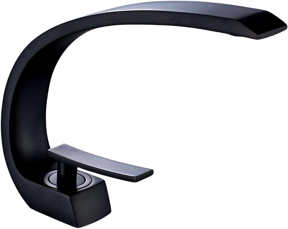 BASIN MIXER SQUARE BLACK OVERSPOUT (HGS-538-2)