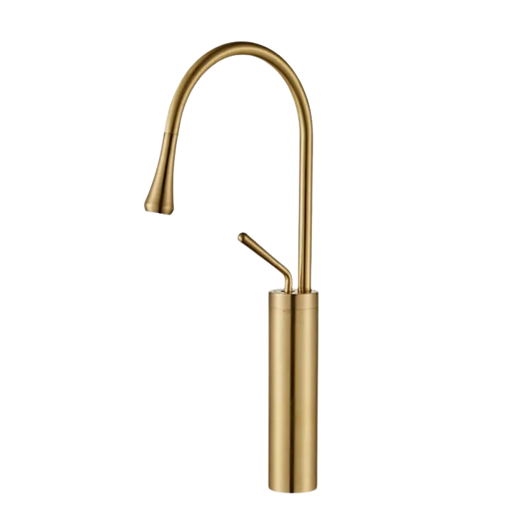 SINK MIXER DECK TYPE BRUSHED GOLD LONG (HGS-524-3)