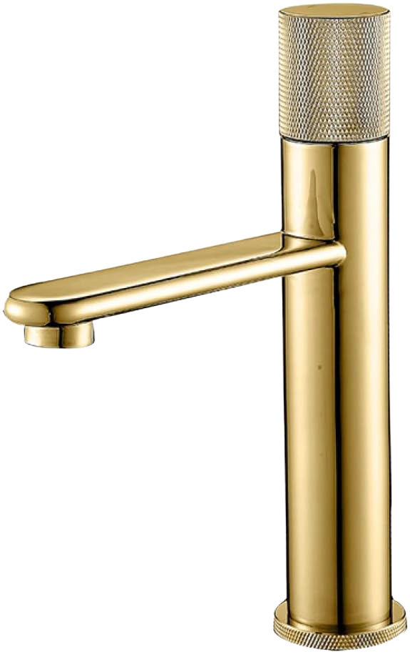 BASIN MIXER BRUSHED GOLD ROUND UNMASK (HG-522-3)
