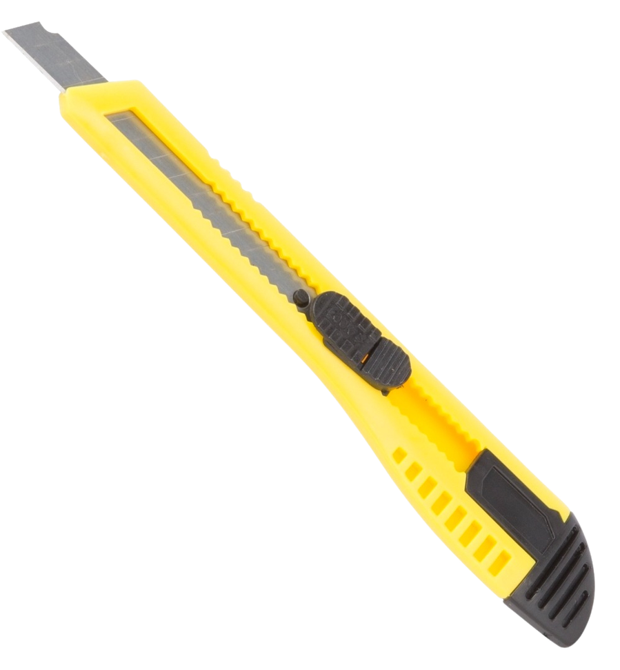 UTILITY KNIFE YELLOW PLASTIC