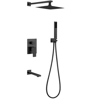 SHOWER SET COMPLETE WITH DIVERTER & SPOUT BLACK (HG3-333-2)