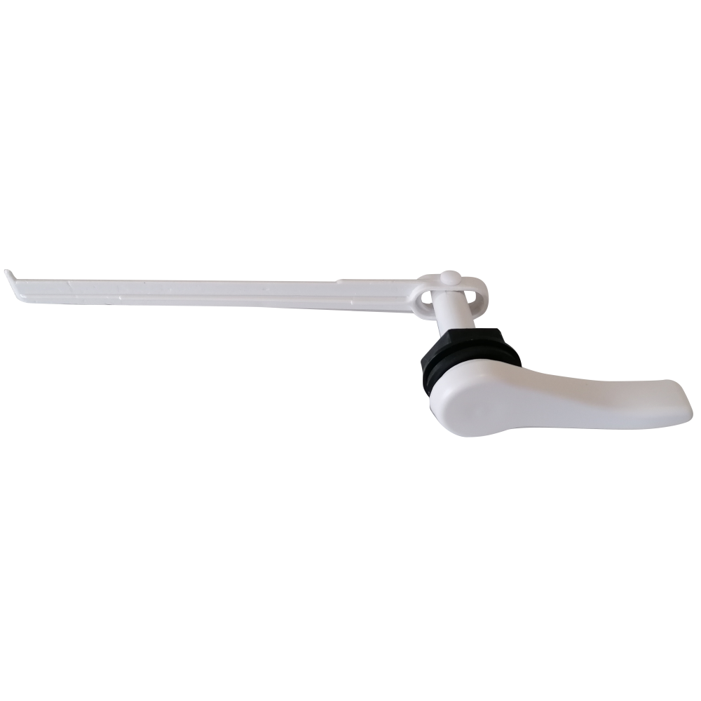 TOILET FRONT FLUSH HANDLE WHITE WITH ARM